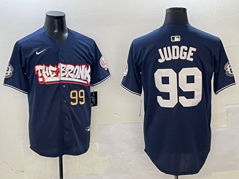 Men New York Yankees #99 Judge Drak Blue four generations Joint Name 2025 Nike MLB Jersey style 5->new york yankees->MLB Jersey